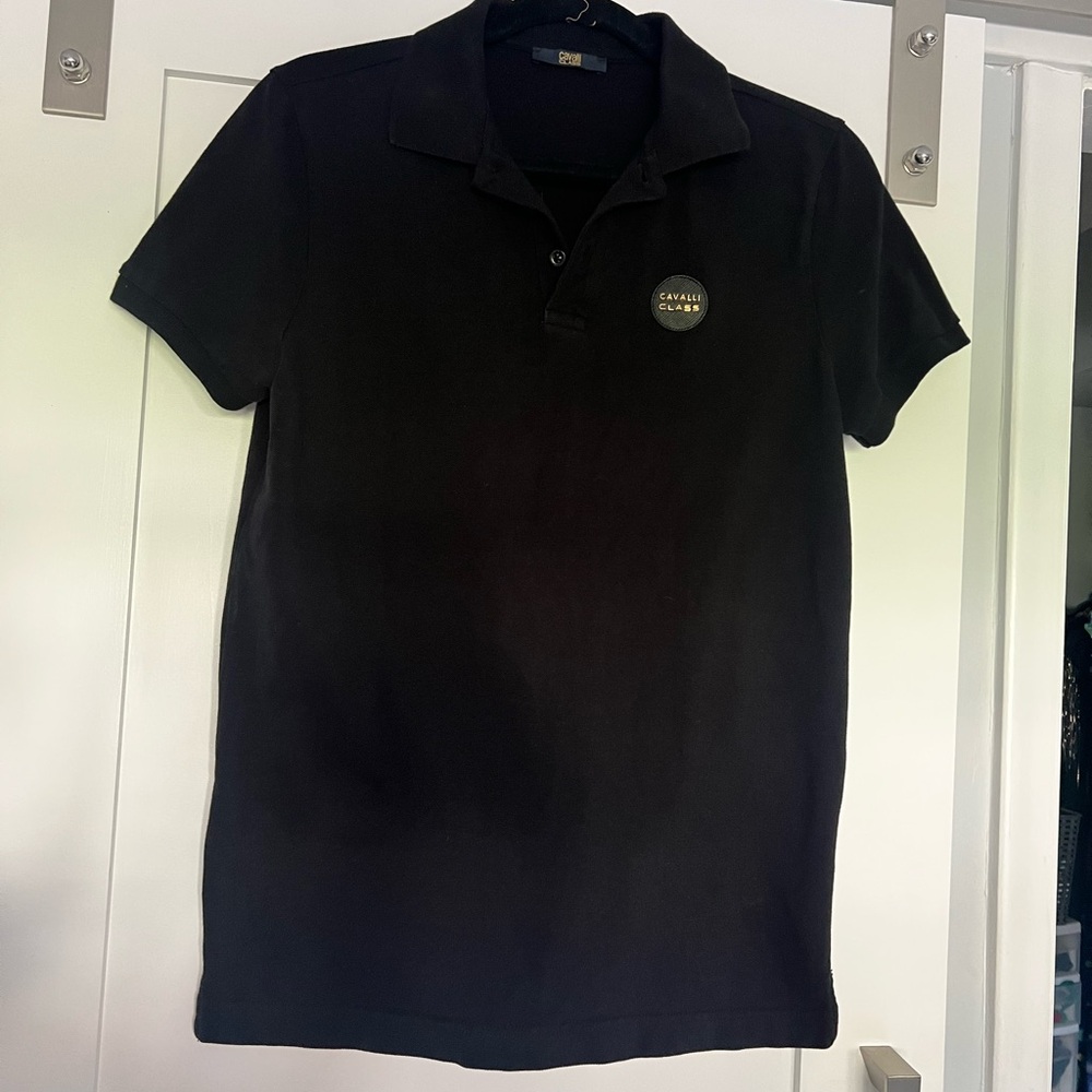 Cavalli Class Black Polo Shirt